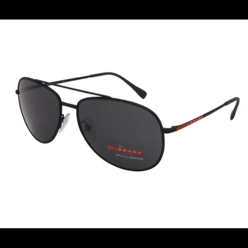 PRADA Linea Rossa PS 55US-DG055 Men's Aviator Sunglasses - Black
